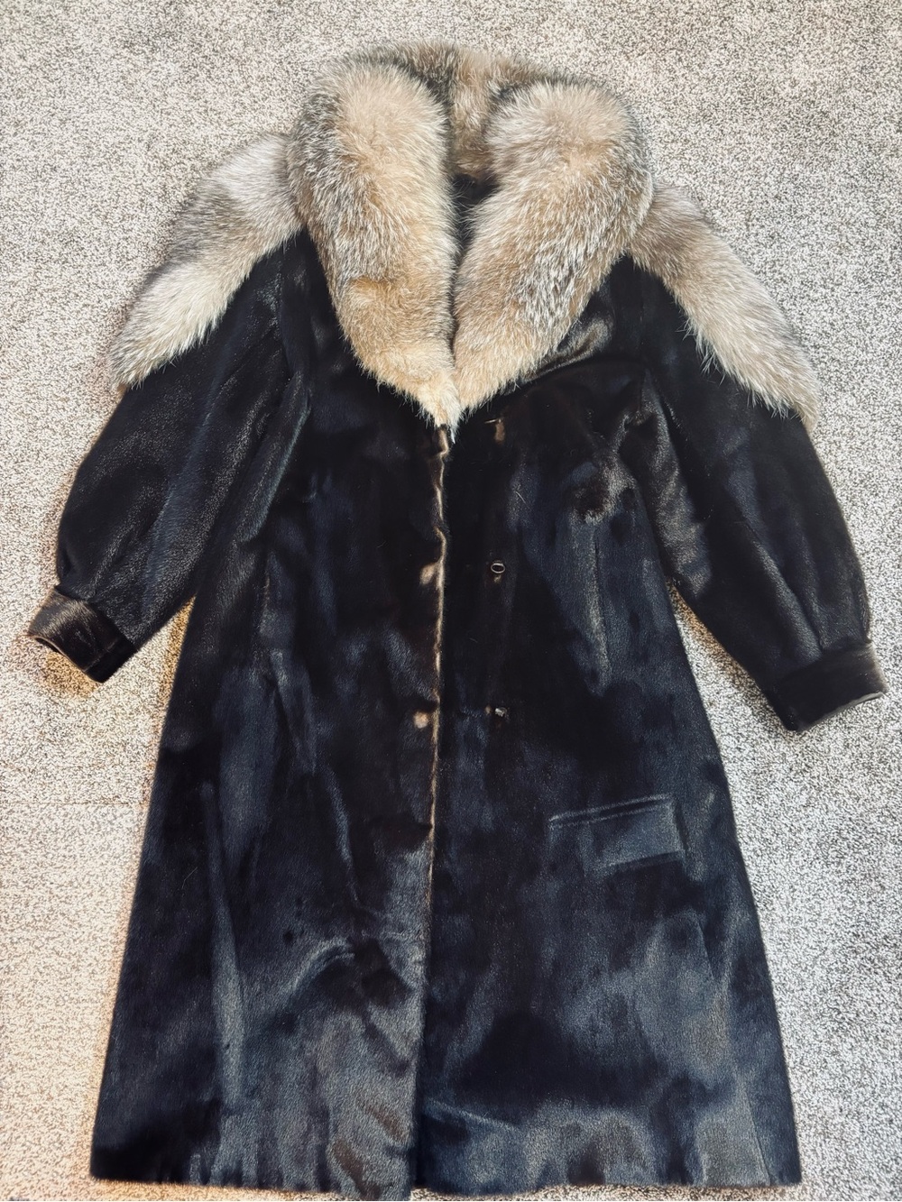 Vintage Full-Length Dark Brown Fur Coat - Jon Snow/Medieval Style- approx size M